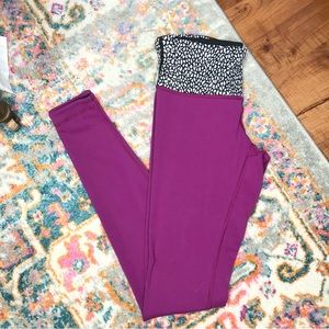 Lululemon Wunder Under Leggings Reversible Plum 6